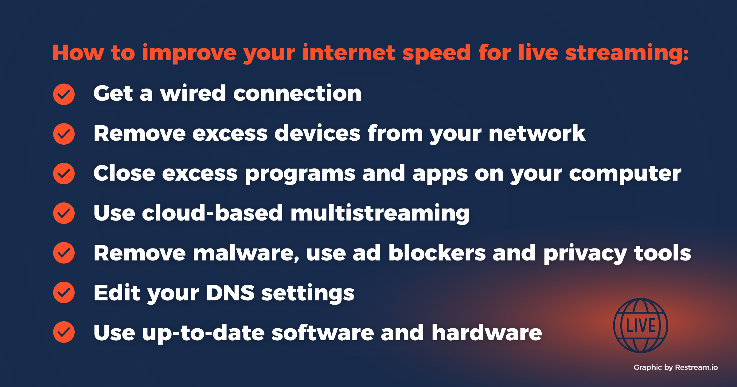 Checklist on how to improve your internet speed for streaming