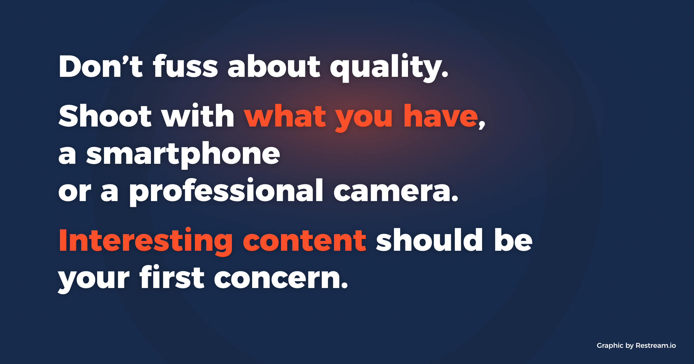 Don't fuss about quality - interesting content should be your first concern.