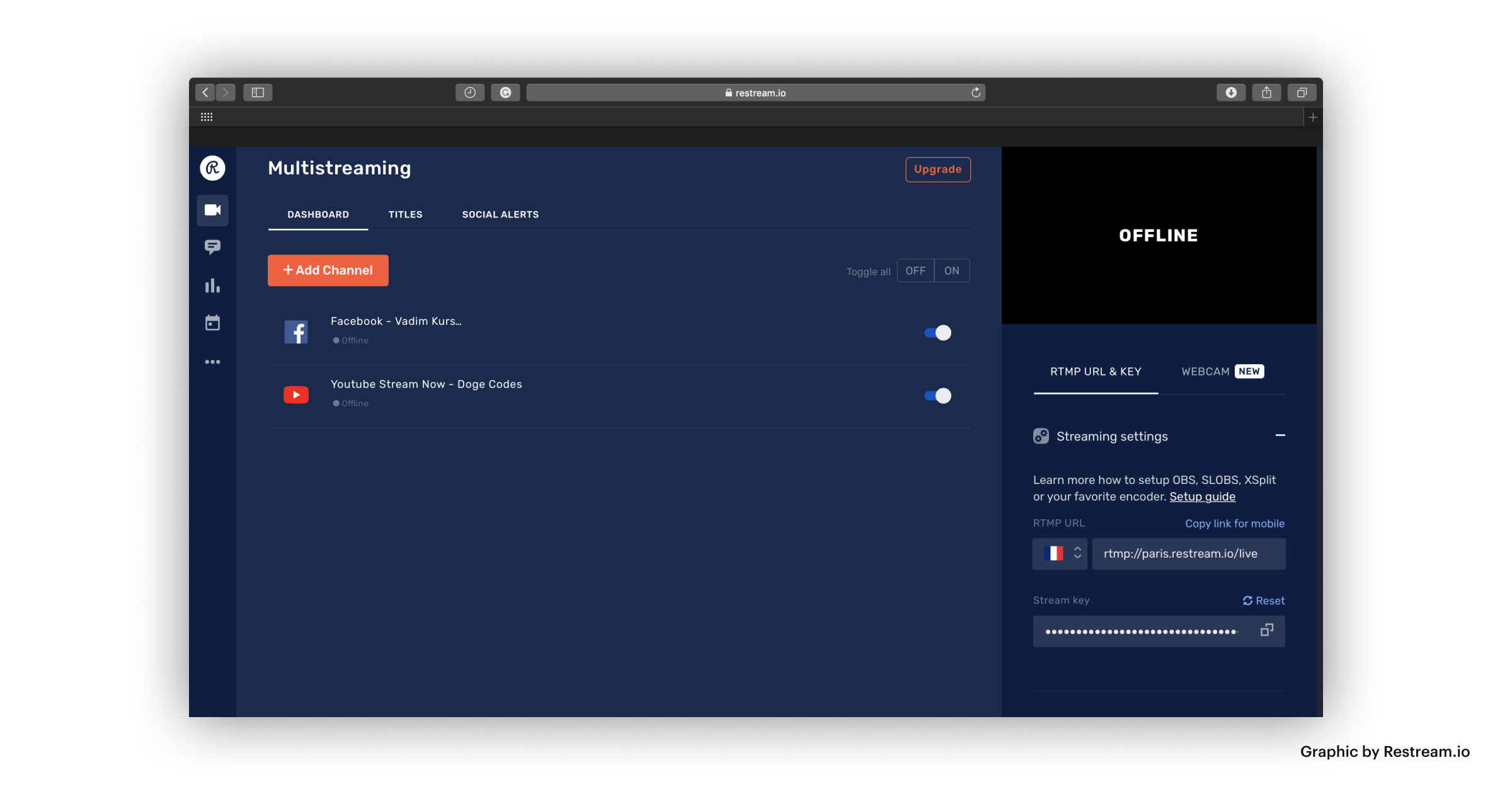 Restream Dashboard