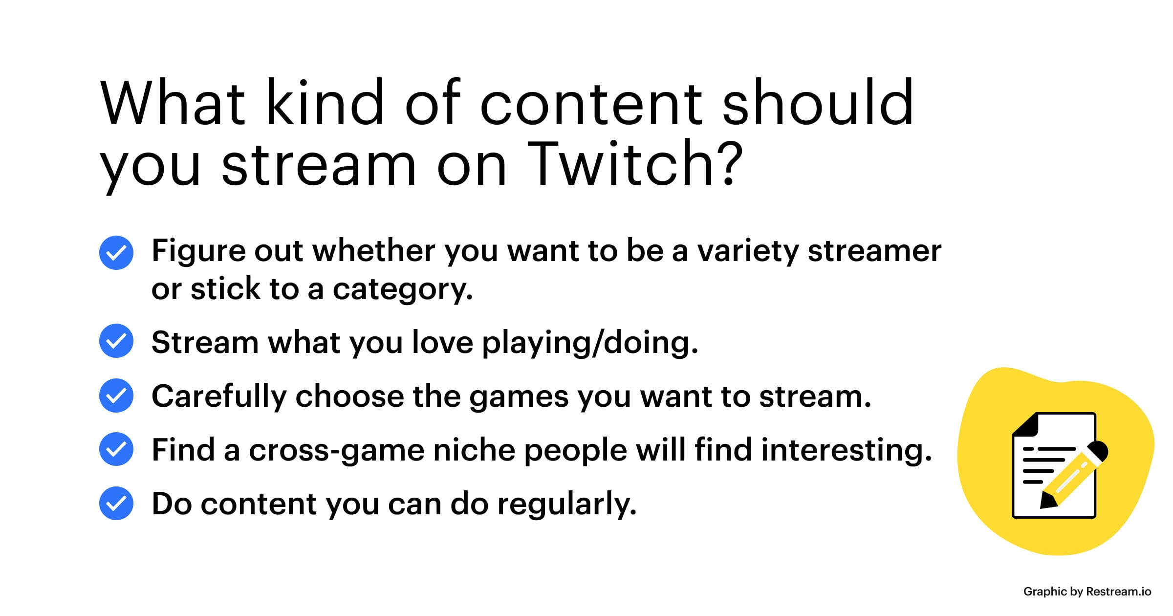 Checklist – What kind of content should you stream on Twitch?