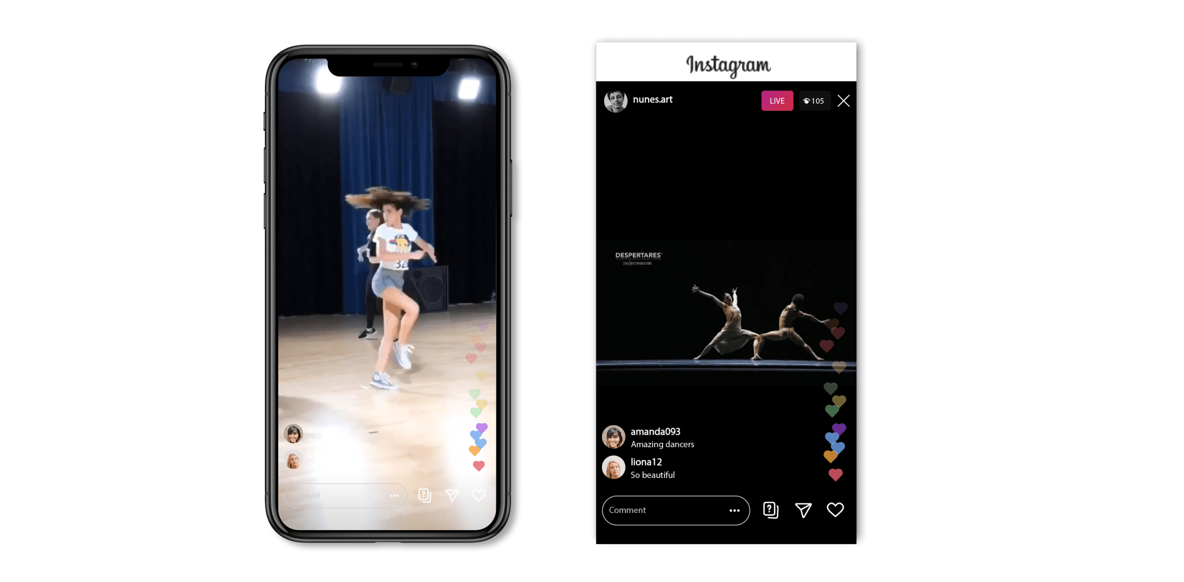 Live streaming dance classes on Instagram Live