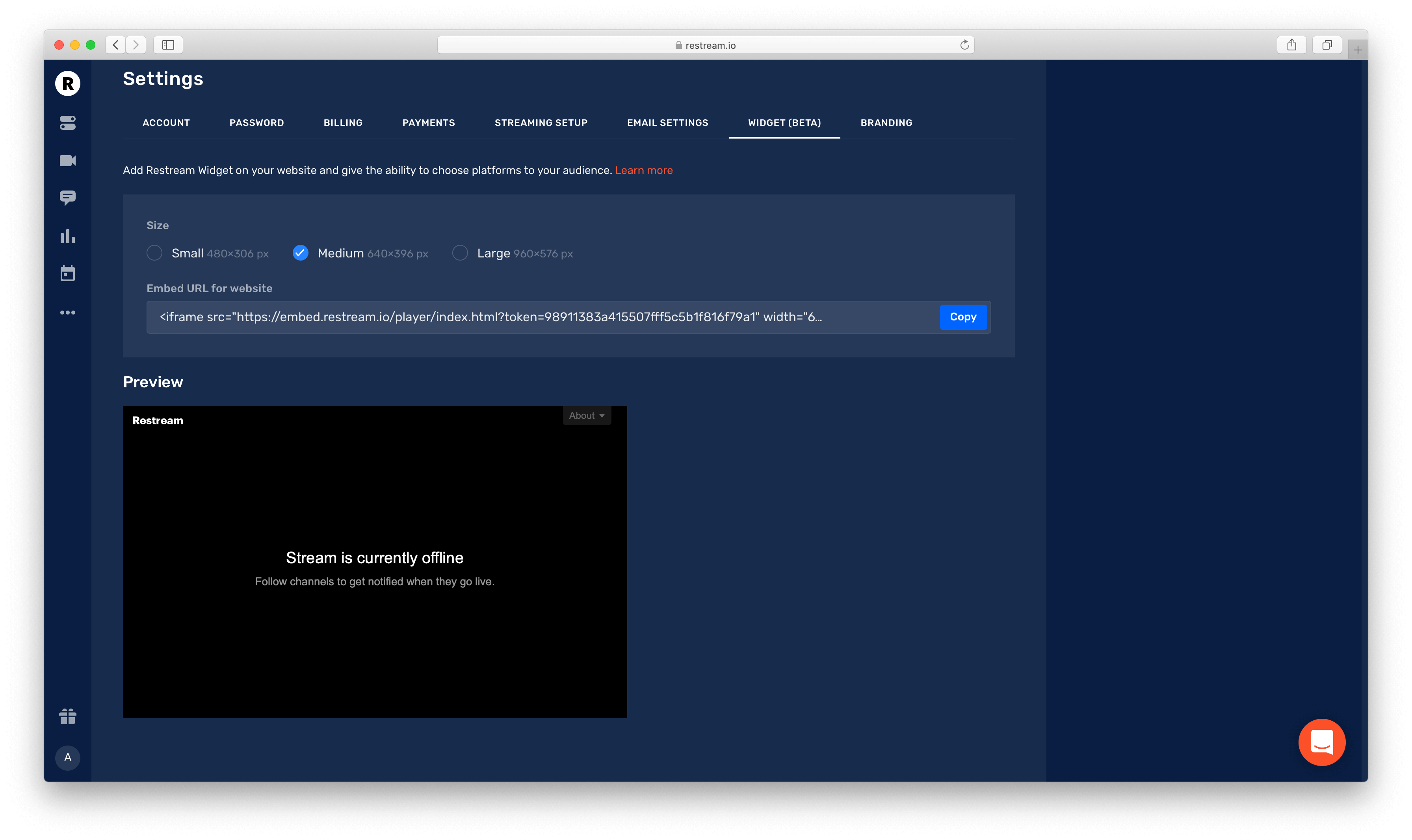 Restream Widget