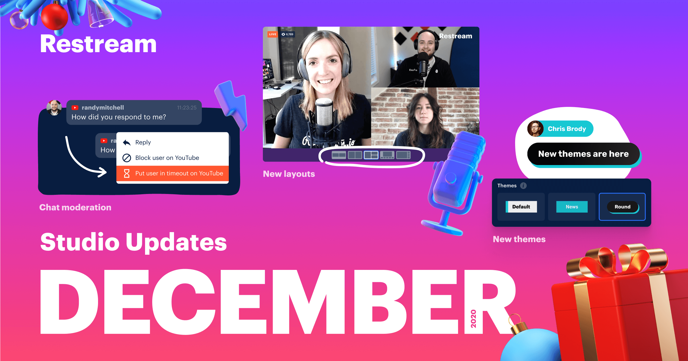 Restream Studio Updates December 2020
