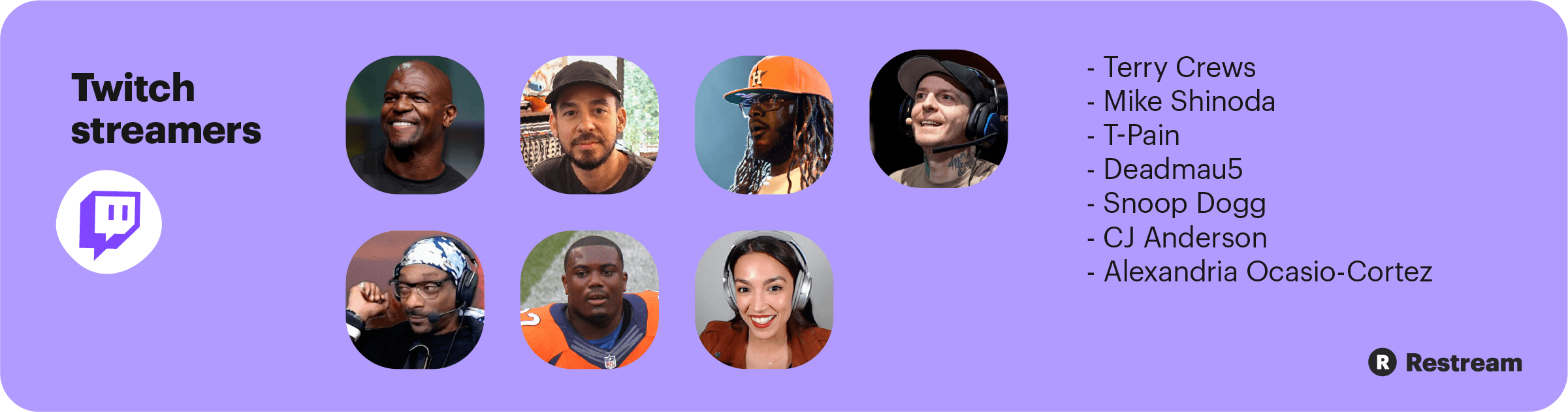 Celebrity Twitch streamers