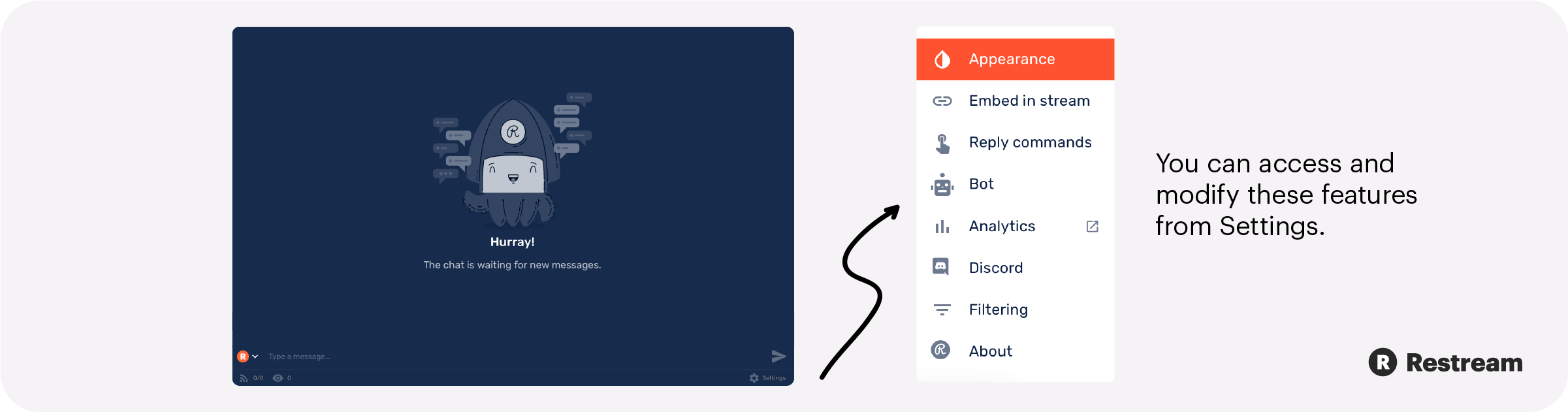 Restream Chat features