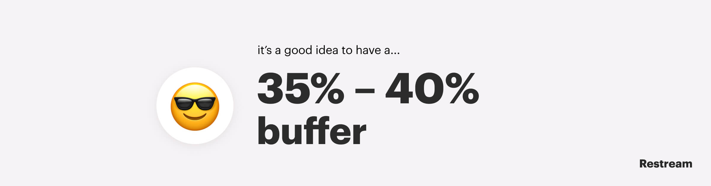 It's generally a good idea to have a 35% to 40% buffer