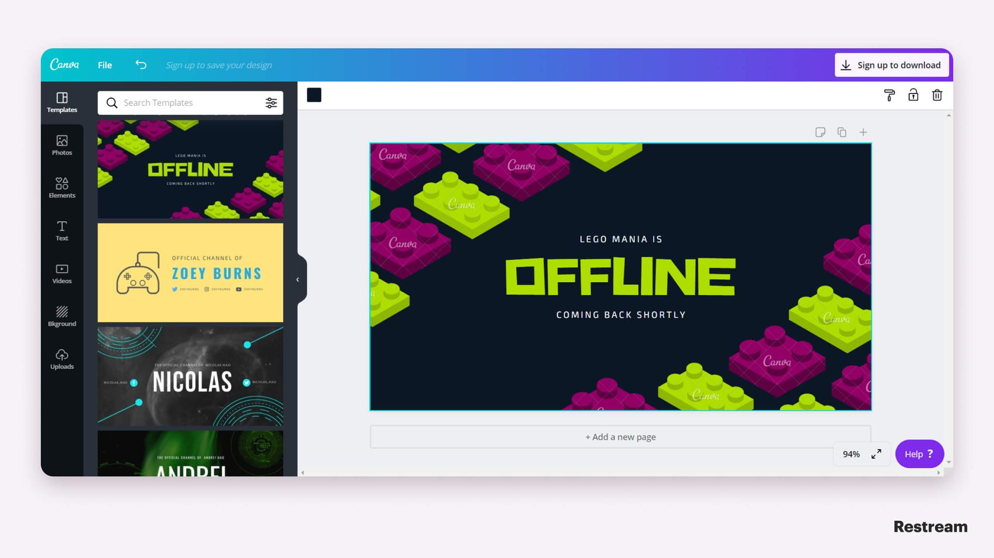 Pixel Life Canva Gaming Website Template Life Stream Twitch 