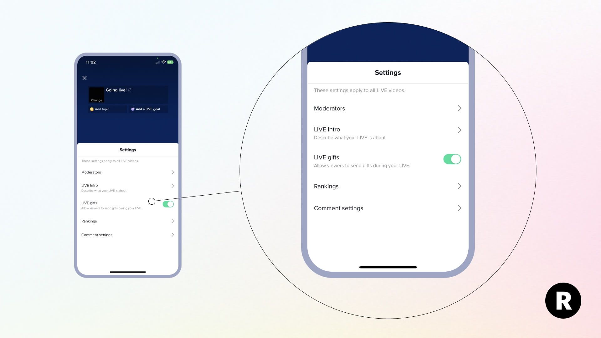 Settings you can change before going live on TikTok