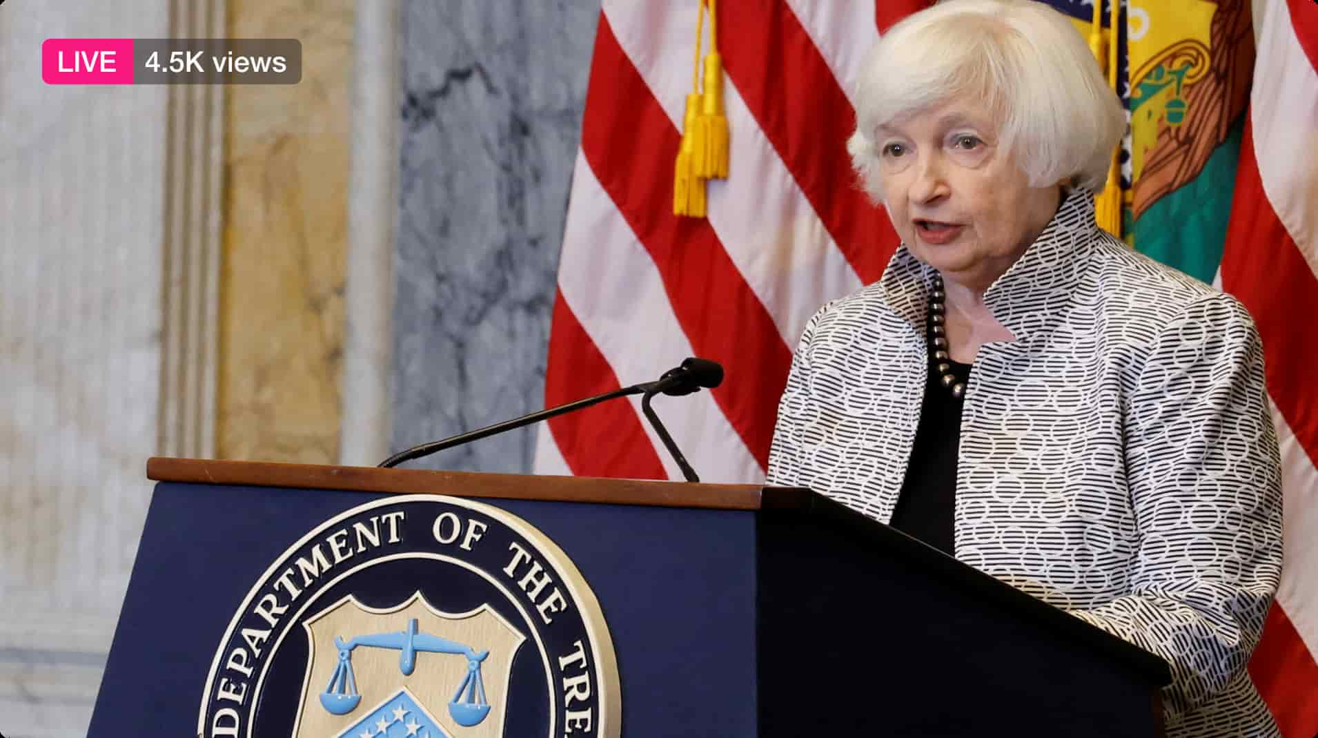 Janet Yellen streaming live on X