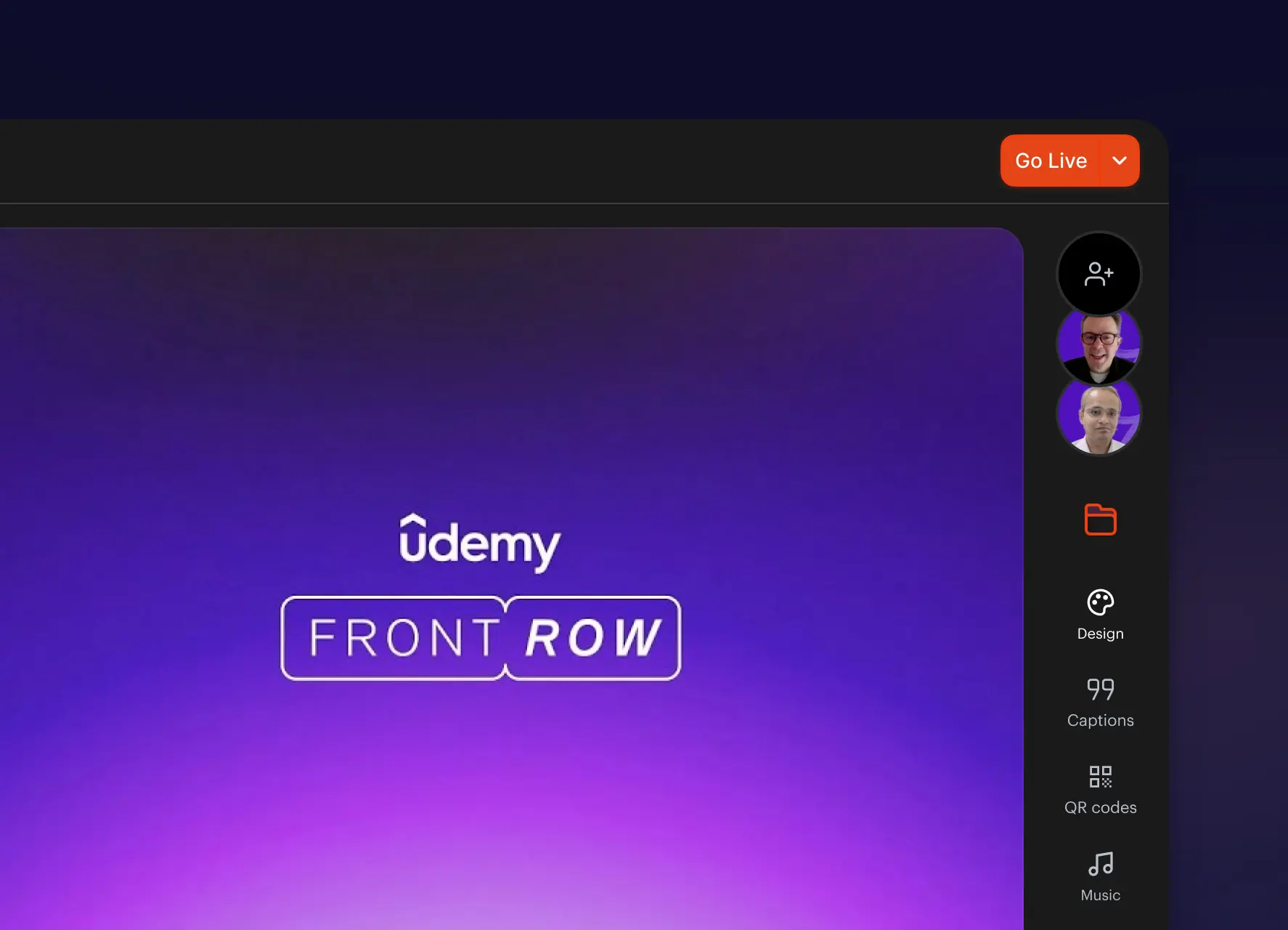 Udemy stream in Restream Studio