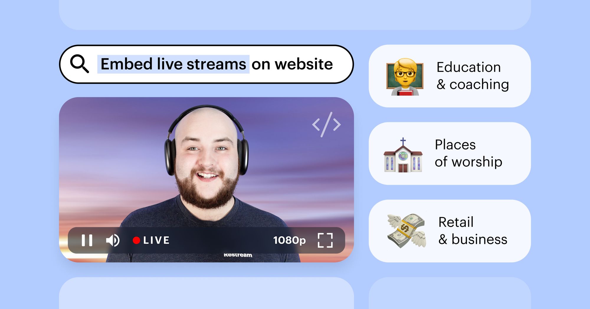 6 scenarios for live streaming to your own website