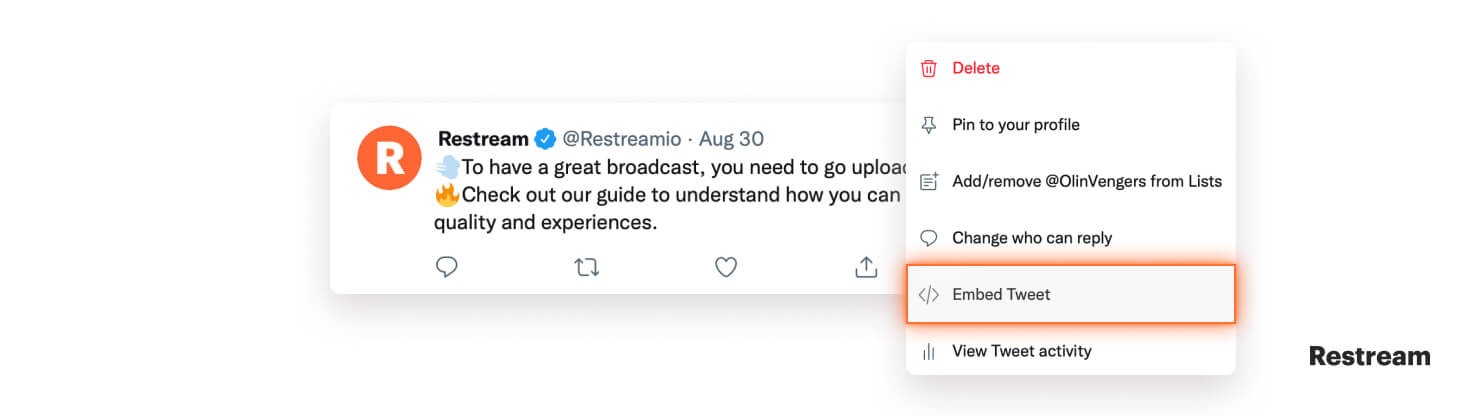 Embed Tweet option