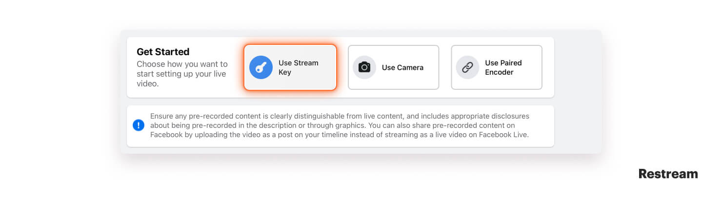 How to get a Facebook Live stream key