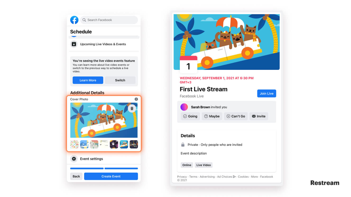 How to Schedule a Live Stream on Facebook Live Restream Integrations