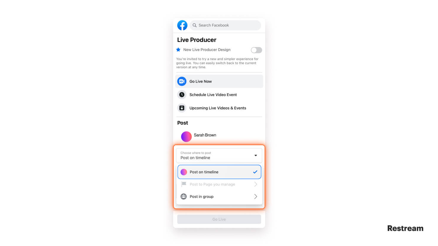 How to Go Live on Facebook Restream Integrations