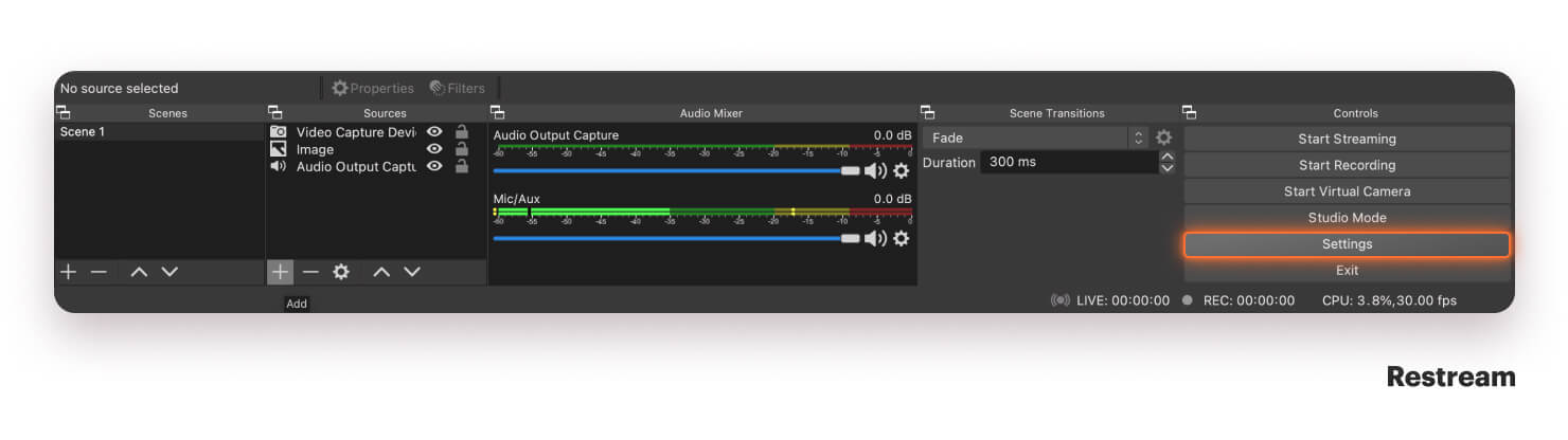 OBS Studio settings tab