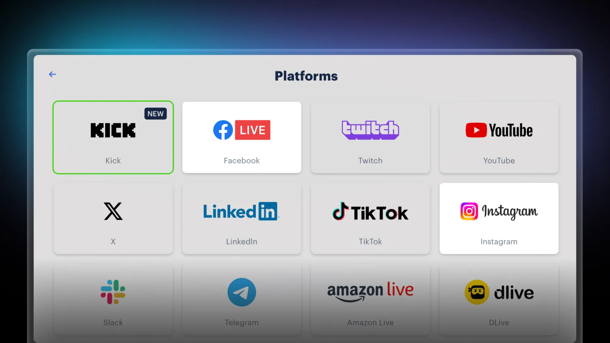 Stream to Facebook and Instagram at the same time with Restream Studio.