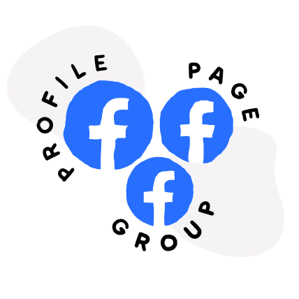 Facebook group, Facebook page and Facebook profile