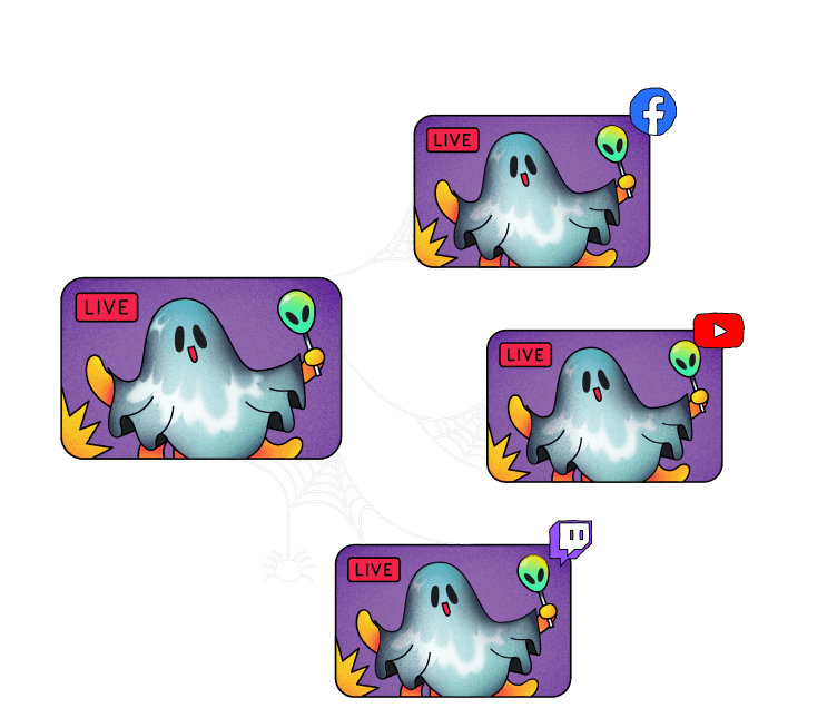 Restream multistreaming to several social platforms