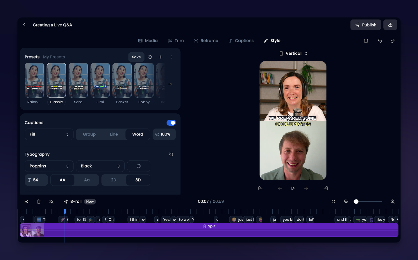 Restream Clips editor